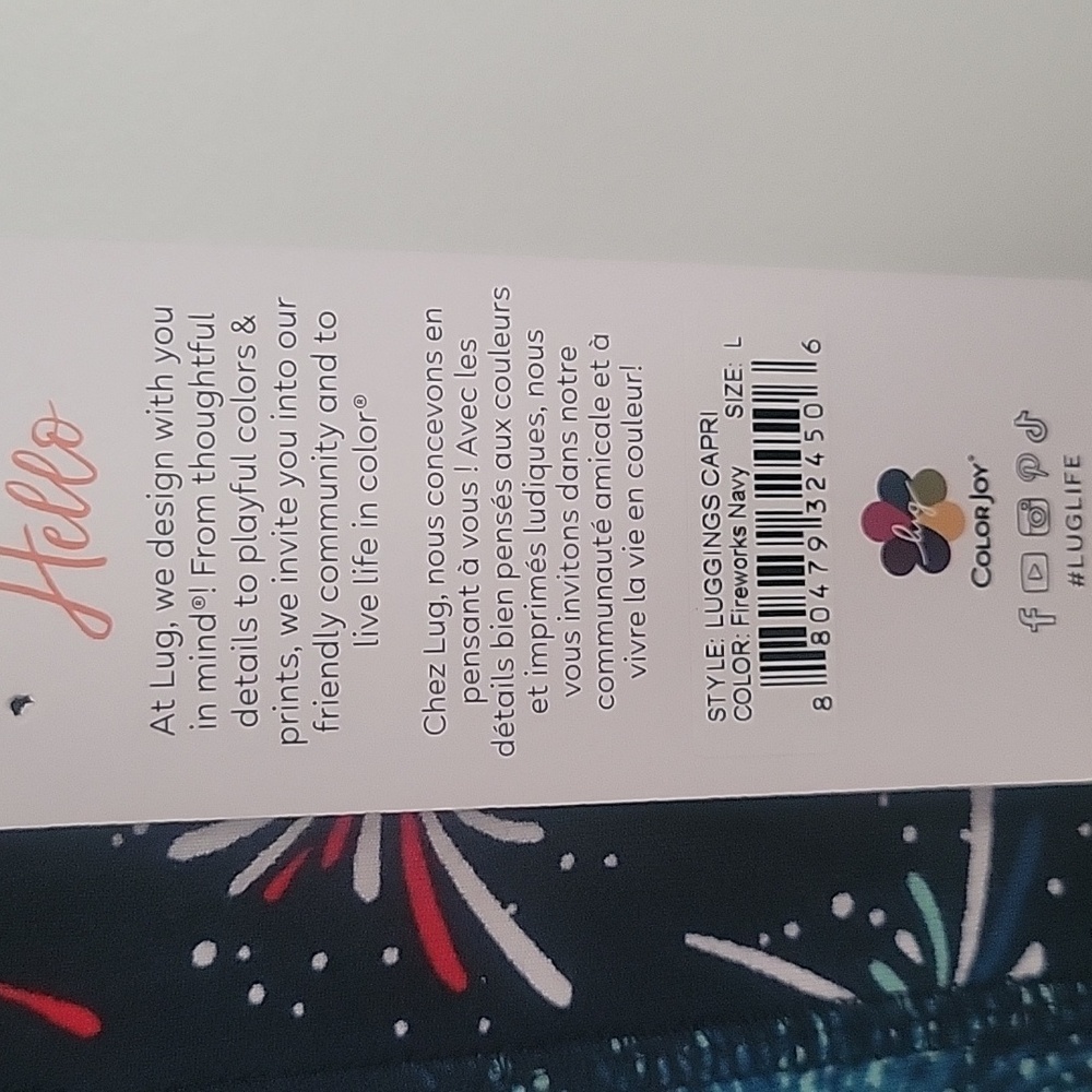LUG Luggings Capri Color Fireworks Navy SZ L - Picture 4 of 7